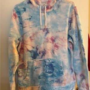 Hollister Blue and Pink Tie-Dye Hoodie